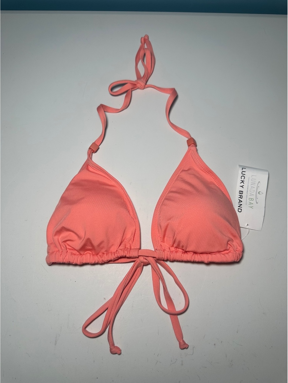Lucky Brand Women's Pink Nylon Jersey Bikini Top Size S-M-L